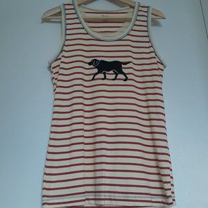 Hatley Womens' Tank Top--Cream & Red Stripe with Dog Graphic, Sz. M.  NWT